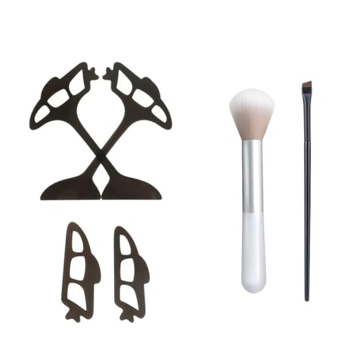 XFSRG Set de 6 Herramientas Eyetour para Sombras de Ojos Plantilla Eyeliner Reutilizable con Pincel Aplicador de Maquillaje Ideal para Principiantes en Sombra de Ojos