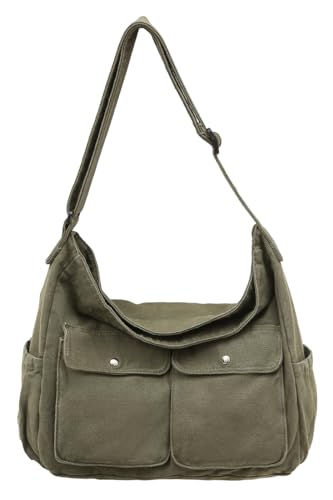 Image of Messenger Bag Hobo Crossbody Bags for Women Canvas Bag Crossbody Tote Bag Shoulder Bag