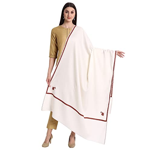 Zamour Kashmiri Indian Sozni Embroidery Pashmina Wool Shawl Scarf for Women