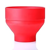  Nowakk Recipiente de Silicona para Palomitas de maíz Horno de microondas Cubo de Palomitas de maíz doblado Cubo de Silicona Cubierto Grande Resistente a Altas temperaturas Creativo - Rojo