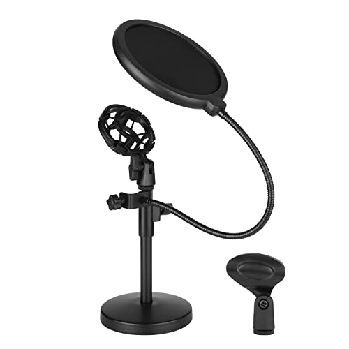 KKcare Suporte de microfone de mesa de dupla finalidade Suporte de microfone ajustável Suporte de me
