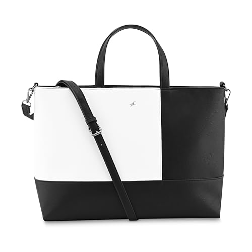 Image of Fastrack Colourpop Laptop Tote | Faux-Leather Women's Handbags | 15 inch Laptop Tote For Workwear And College, Black