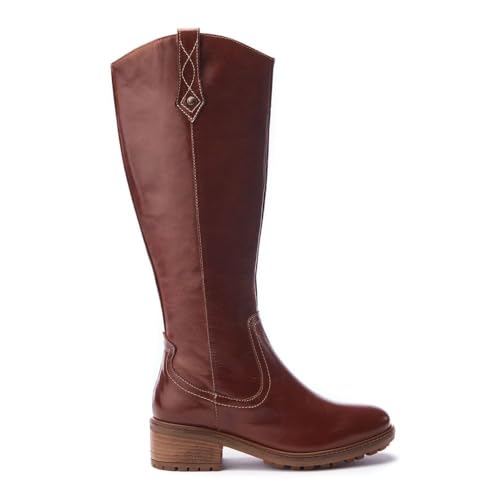 Image of Moda in Pelle Women's Hazay Tan Leather Knee High Boots 5