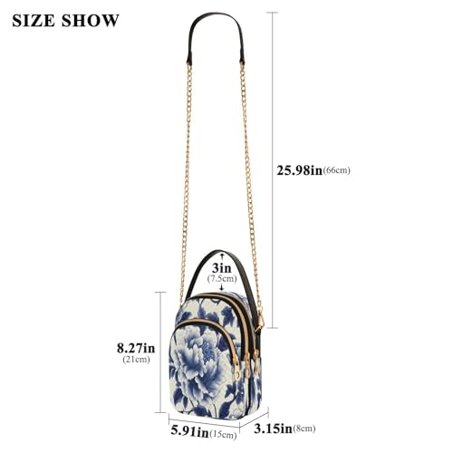 Quilted Crossbody Bags for Women,Traditional Chinese Blue White Porcelain Floral01 Women's Crossbody Handbags Small Travel Purses Phone Bag3