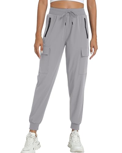 Women's Joggers with Pockets Lightweight - Water Resistant Cargo Athletic Pants for Hiking Running Camping Travel2