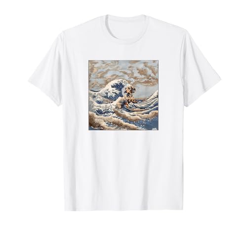 Blue N Cream Dachshund, perro, mamá, papá, Kanagawa, Art Beach Camiseta