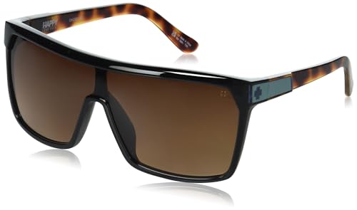SPY Unisex-Adult Round Flynn Black/Honey Tort Happy Dark Brown Fade, Multi, One Size
