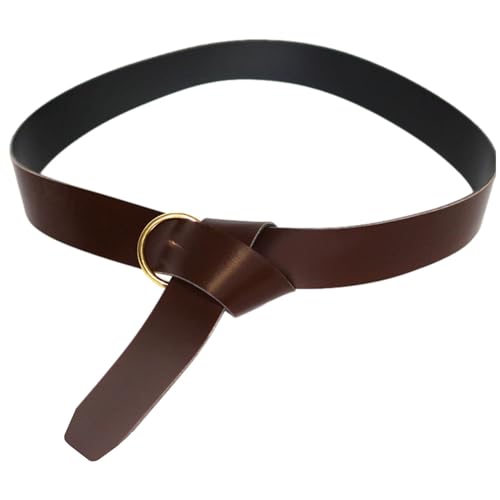 Cinturón De Espada Medieval – Correa De Combate De Cuero | Accesorio De Caballero Ajustable De 94 Pulgadas | Cinturón Duradero Hecho A Mano Con Hebilla De Anillo De Acero: Perfecto Para Disfraces De C