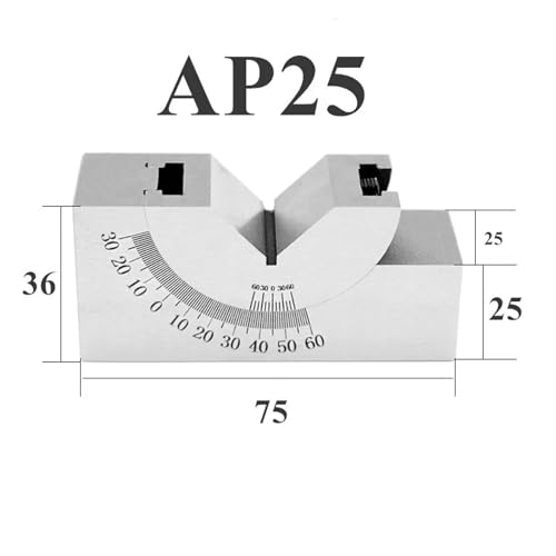 Plaque d'angle de précision 0-60 degrés et bloc V réglable AP-25 robuste