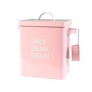 Multifunctionele waspoederdoos, waspoeder kan met lepel wasgoed doos metalen waspoeder container verzegelde doos met lepel,Roze