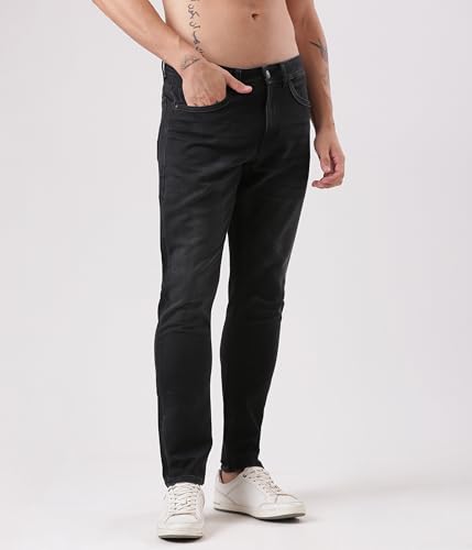 Image of TURMS Men's Cool Tech Jeans All Degree Anti Odor UV Protectant Travel Edition Mid Rise Denim Pants | Stretchable Comfort Cotton Rich