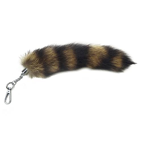 NVOQILIN Schlüsselanhänger mit Fuchs-Racoon Tail Taschen Charm Schlüsselhalter Paar Schlüsselanhänger für Rucksack Auto Dekoration