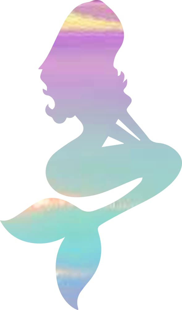 NBFU Beautiful Mermaid 1 (Holographic Opal Purple) (Set Of 2) Premium Waterproof Vinyl Decal Stickers For Laptop Phone Accessory Helmet Car Window