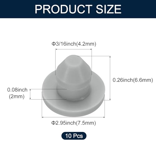 Image of uxcell 10pcs Hole Plugs 3 /16 Inch (4.2mm) Button Plugs, Grey Silicone, Waterproof & Dustproof