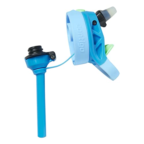 Image of Contigo Kids Water Bottle with Redesigned AUTOSPOUT Straw, 14oz., 2 Pack, Blue Poppy and Periwinkle & Blue Poppy with Periwinkle and Into the Clouds