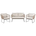 Beliani Ravello Lounge-Set Polyrattan Beige