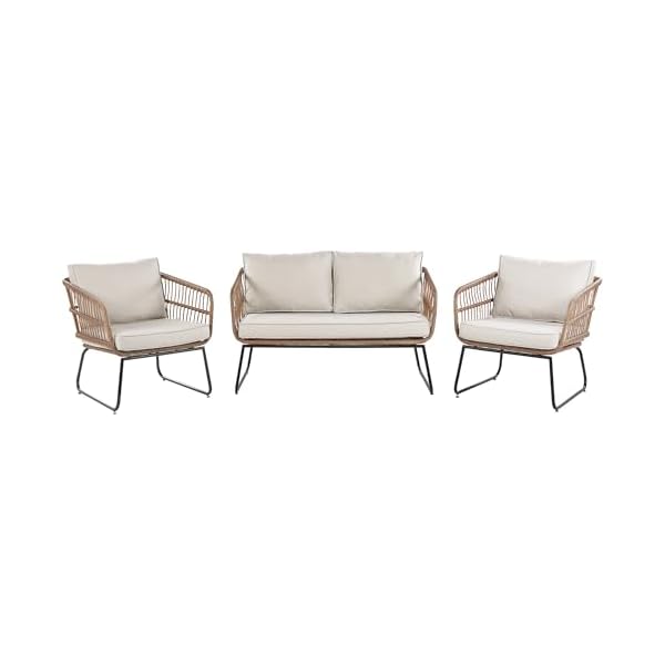 Beliani Ravello Lounge-Set Polyrattan Beige