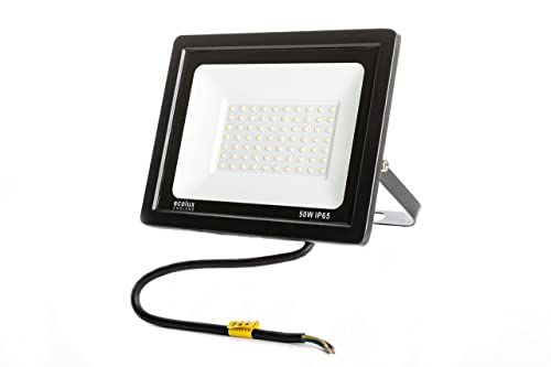 Body-Plus 50W Floodlight, 6000k Cool White Security Lights - IP65 Super Bright Outdoor Waterproof LED Light - Ideal Security Spot Lighting for Garage, Backyard, Garden, Parking Lot [Energy Class A++]