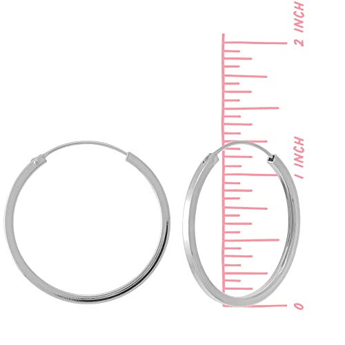 Boma Jewelry Sterling Silver 1 1/5 Inch Endless Hoop Earrings3
