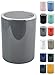 MSV KAMAKA Collection 6-litrowy kosz na śmieci z tworzywa sztucznego ABS, szary, średnica 18,5 x 26 cm
