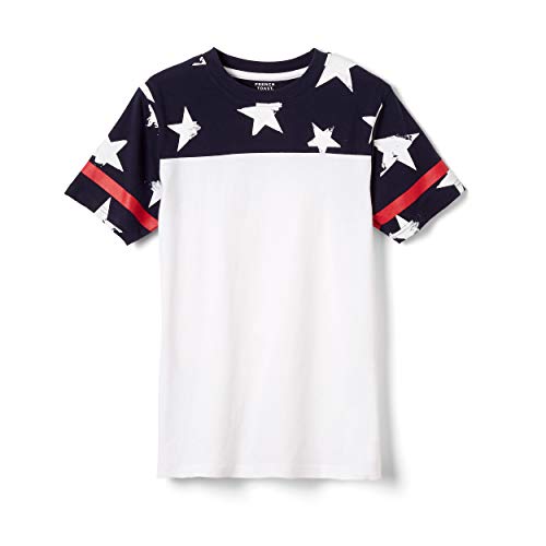 French Toast Boys' Short Sleeve Printed Football Tee, Navy, 3T