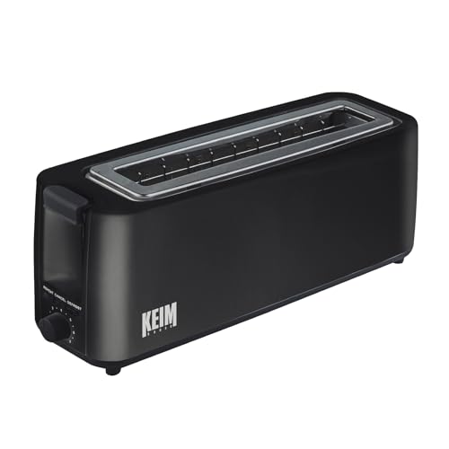 KEIM HOUSE Tostador Pan 900W, Tacto Frío, 7 Niveles de Tostado, Ranura Extragrande, Botón Función STOP, Pulsador 'CANCEL', Extra Elevación, Fácil Usar, Negro