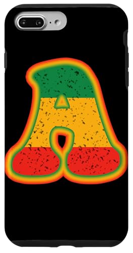Rasta Letter A ���g�� �A���e�B�[�N�� ���b�h �C�G���[ �O���[�� �A�[�g �X�}�z�P�[�X iPhone 7 Plus/8 Plus �p