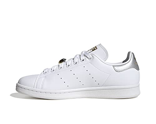 Image of adidas Stan Smith W, Women's High Top Sneakers, White Silver Grey Off Met Light Gold Met, 8 US
