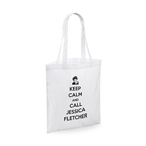 bubbleshirt Shopping Bag Keep calm and call Jessica Fletcher - La signora in giallo - Jessica Fletcher - idea regalo - dimensioni: 38 x 42 cm