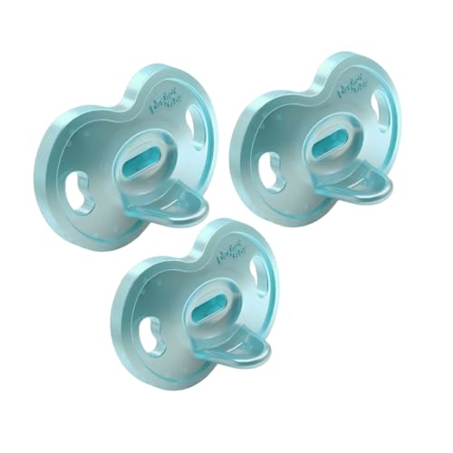 Image of Playtex Baby Binky Orthodontic Pacifier with Air Comfort Shield, Medical Grade Silicone, Newborn Size, Mint Green, 3 Count