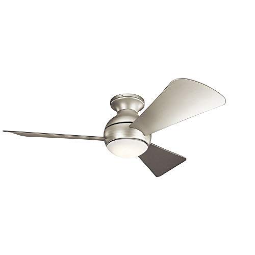 Kichler 330151Ni 44 Inch Sola Ceiling Fan Led, 3 Speed Wall Control Full Function, Brushed Nickel Finish With Silver Blades #TOP5