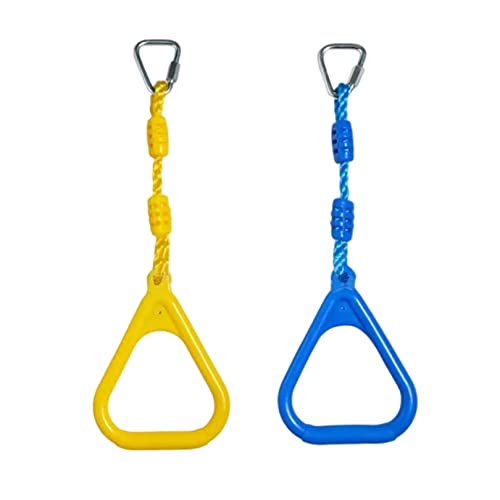 Heavy Duty Children Trapeze Bar Pull Up Gym Rings Colorful Backyard Outdoor Gymnastic Ring Warrior Obstacle Course Slackline Kit #TOP4