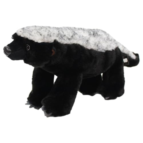 Animal de peluche de tejón - Juguete de peluche de tejón de miel y esponjoso, peluche realista de animales salvajes africanos | Adorable peluche decorativo para niños, decoración del hogar, rega