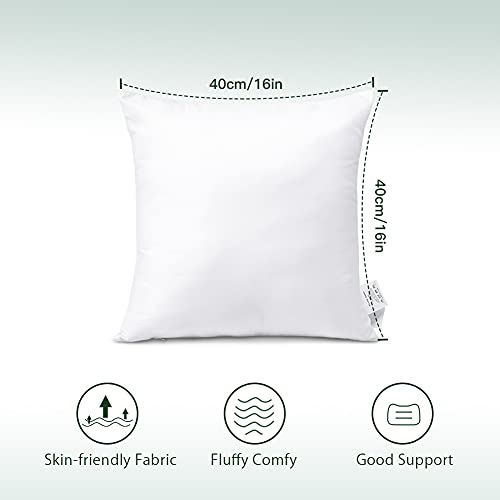 Soleebee Premium Polyester Pillow Inserts, Square Set Of 2 Decorative Throw Pillow Inserts,Hypoallergenic Couch Cushion Sham Stuffer (16X16 Inch) #TOP3