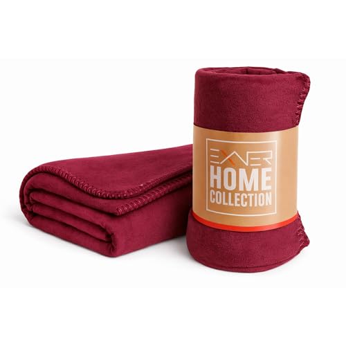 Polar Fleecedecke Bordeaux 130 x 160 cm – kuschelig warm, hautfre&lich, schnelltrocknend, leicht zu pflegen, in 13 Farben, leicht & vielseitig für Sofa, Reisen, Picknick & Outdoor