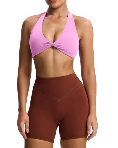Image of Aoxjox Women's Workout Halter Sport Bras Fitness Rosie Bra Yoga Crop Tank