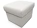 Quattro Meble Cremeweiß Echtleder Hocker 50cm x 50cm aufklappbar mit Stauraum Sitzhocker Rindsleder Sitzwürfel Fußhocker Polsterhocker Echt Leder Puff