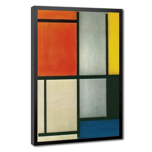 Tableau Piet Mondrian 61x91cm pour habiller un mur vide avec une toile colorée et cadre