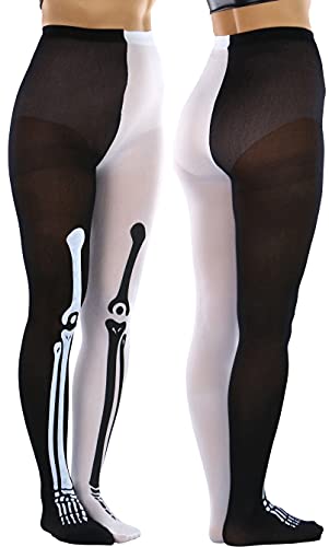 Image of ToBeInStyle Women's Two Toned Vibrant Jester Contrast Opaque Multicolored Tights