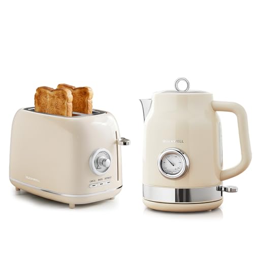 QUAXWELL Retro Style 1.7L Electric Kettle And 2 Slice Toaster set