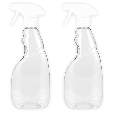 TEC Trigger Spray Bottles 500ml Canyon White for Water Cleaning Laundry Hair Oil Gardening Plants Empty Clear Plastic Bottle Ironing Hairdressing Refillable Squirty Sprayer Made in The UK (2) Cover