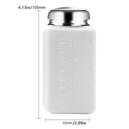 Image of 2 Pcs Liquid Push Alcohol Dispenser Solder Flux Bottle Cleaner Push Down Pump Dispenser for Acetone Cleanser Polish Remover, 200ml