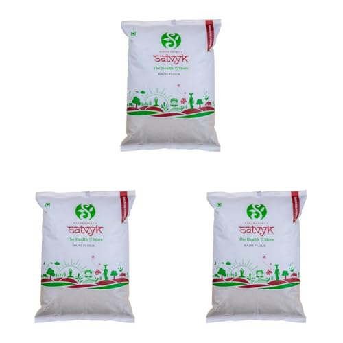 Image of S Siddhagiri's SATVYK THE HEALTH re STORE Organic Desi Bajri /Bajra Flour (1kg) (Pack of 3)