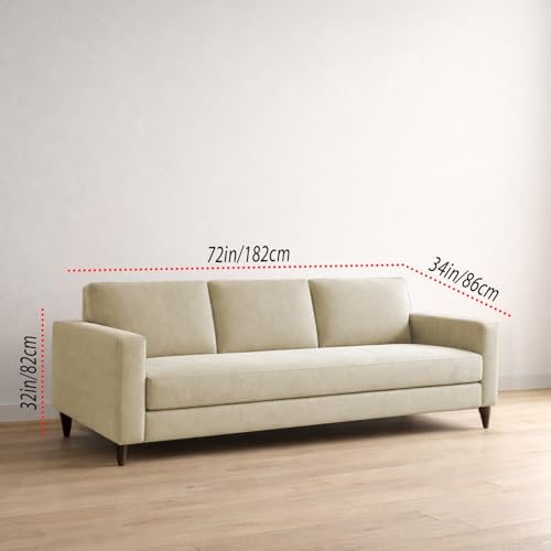 Image of Carlos 3 Seater Sofa Set for Living Room & Home Office, Modern Furniture Fabric Sofa Couch with Comfortable Soft Cushioning, Durable Wooden Frame, Stylish Seating for Home (Cream)