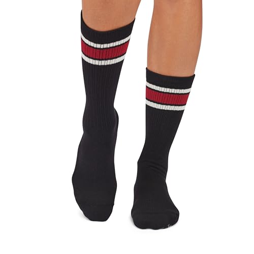 Image of TAVI Kai Crew Grip Socks for Women - Pilates Socks with Non-Slip Grips, Arch Support - Wear for Yoga, Barre, Studio Workouts