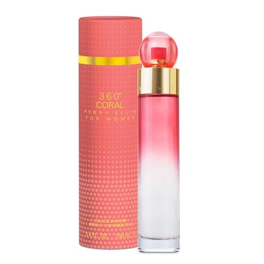 Perry Ellis 360° Coral Eau De Parfum Spray for Women - Perfume for Women, Floral & Fruity Fragrance, EDP, Designer Scent for Her, Long Lasting - 3.4 fl oz (100 mL)
