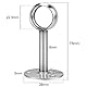 4 Stücke Stangen Flansch Set, Halterung Decke Wand, Edelstahl Trger Gardinenstange Mit Schraube und Schraubenausdehnungsrohr, für Hängende Vorhänge, Kleiderschrank, Küche, Schrank (22mm, Silber)