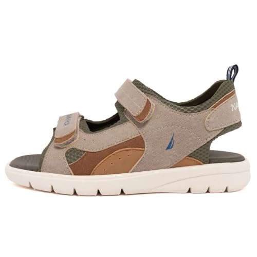 Image of Nautica Toddler Boys Sport Sandals - Lightweight Athletic Open-Toe Summer Shoes with Dual Adjustable Hook and Loop Straps for Outdoor Play, Beach, and Water