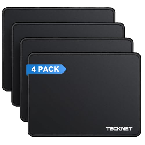 TECKNET 4 Pack Mouse Pad with Anti-fray Stitching