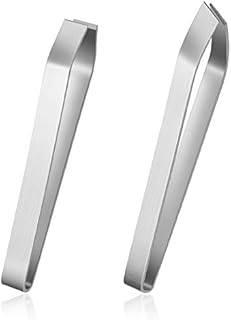 IWILCS 2 Pcs Fish Bone Tweezers, Stainless Steel Slant Tweezers Clip, Flat Tweezers, Fish Bone Tongs Pincers for Chef Cooking Utensils, Beauty Utensils, Hair Removal Tongs, Sea Food